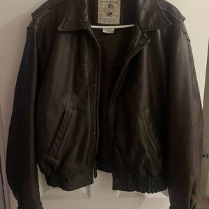 Banana Republic Men's Dark Brown Leather Bomber Jacket